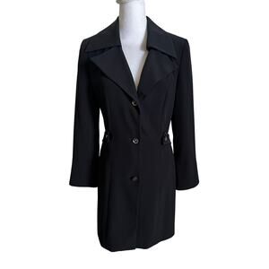 Vtg 90s Tempo Paris Black Trench Coat Black size 6